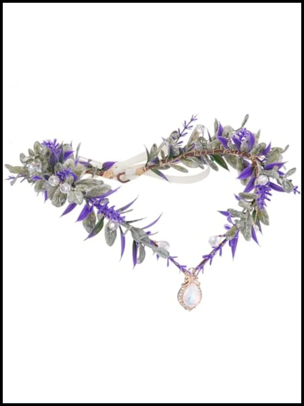 Floral Elf Circlet Rhinestone Woodland Fairy Crown Renaissance Cosplay Headpiece